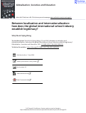 Cover page of Between localization and internationalization: how does the global international school industry establish legitimacy?