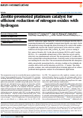 Cover page: Zeolite-promoted platinum catalyst for efficient reduction of nitrogen oxides with hydrogen.