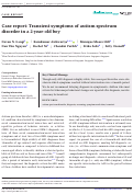 Cover page: Case report: Transient symptoms of autism spectrum disorder in a 2-year-old boy.