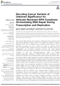 Cover page: Decoding Cancer Variants of Unknown Significance for Helicase–Nuclease–RPA Complexes Orchestrating DNA Repair During Transcription and Replication
