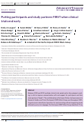 Cover page: Putting participants and study partners FIRST when clinical trials end early.