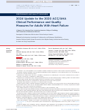 Cover page: 2024 Update to the 2020 ACC/AHA Clinical Performance and Quality Measures for Adults With Heart Failure A Report of the American Heart Association/American College of Cardiology Joint Committee on Performance Measures