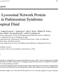 Cover page: Distinct Lysosomal Network Protein Profiles in Parkinsonian Syndrome Cerebrospinal Fluid