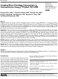 Cover page: Imaging Bone–Cartilage Interactions in Osteoarthritis Using [18F]-NaF PET-MRI