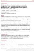 Cover page: Safety and efficacy of topical, fixed‐dose combination calcipotriene (0.005%) and betamethasone (0.064% as dipropionate) gel in adolescent patients with scalp and body psoriasis: a phase II trial