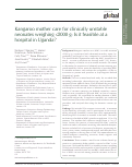Cover page: Kangaroo mother care for clinically unstable neonates weighing ≤2000 g: Is it feasible at a hospital in Uganda?