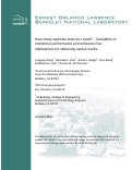 Cover page: How many replicate tests do I need Variability of cookstove performance and emissions has implications for obtaining useful results