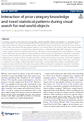 Cover page: Interaction of prior category knowledge and novel statistical patterns during visual search for real-world objects.