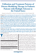 Cover page: Utilization and Treatment Patterns of Disease-Modifying Therapy in Pediatric Patients with Multiple Sclerosis in the United States.