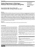 Cover page: Patient Experiences in Selecting a Medicare Part D Prescription Drug Plan