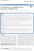 Cover page: Sex differences in variability across timescales in BALB/c mice.