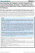 Cover page: Fine Particulate Air Pollution and the Progression of Carotid Intima-Medial Thickness: A Prospective Cohort Study from the Multi-Ethnic Study of Atherosclerosis and Air Pollution