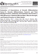 Cover page: Evaluation of Associations of Growth Differentiation Factor-11, Growth Differentiation Factor-8, and Their Binding Proteins, Follistatin and Follistatin-Like Protein-3, With Measures of Skeletal Muscle Mass, Muscle Strength, and Physical Function in Older Adults.