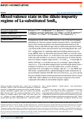 Cover page: Mixed-valence state in the dilute-impurity regime of La-substituted SmB6.