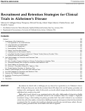 Cover page: Recruitment and Retention Strategies for Clinical Trials in Alzheimer’s Disease