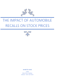 Cover page: The Impact of Automobile Recalls on Stock Prices