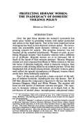 Cover page: Protecting Hispanic Women: The Inadequacy of Domestic Violence Policy