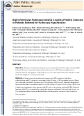 Cover page: RV-pulmonary arterial coupling predicts outcome in patients referred for pulmonary hypertension