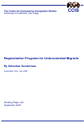 Cover page: Regularization Programs for Undocumented Migrants