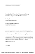 Cover page: Longitudinal Control of Commercial Heavy Vehicles: Experimental Implementation