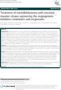 Cover page: Treatment of medulloblastoma with oncolytic measles viruses expressing the angiogenesis inhibitors endostatin and angiostatin