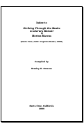 Cover page: Index to Striking Through the Masks: A Literary Memoir by Morton Marcus