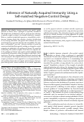 Cover page: Inference of Naturally Acquired Immunity Using a Self-matched Negative-Control Design