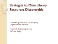 Cover page: Strategies to Make Library Resources Discoverable