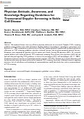 Cover page: Physician Attitude, Awareness, and Knowledge Regarding Guidelines for Transcranial Doppler Screening in Sickle Cell Disease