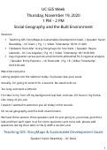 Cover page of Social Geography and the Built Environment