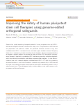 Cover page: Improving the safety of human pluripotent stem cell therapies using genome-edited orthogonal safeguards.