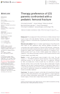 Cover page: Therapy preference of 131 parents confronted with a pediatric femoral fracture.