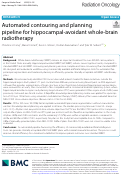 Cover page: Automated contouring and planning pipeline for hippocampal-avoidant whole-brain radiotherapy