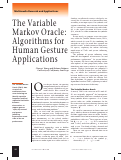 Cover page: The Variable Markov Oracle: Algorithms for Human Gesture Applications