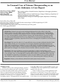 Cover page: An Unusual Case of Tetanus Masquerading as an Acute Abdomen: A Case Report