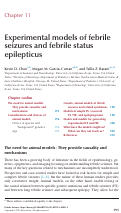 Cover page: Chapter 11 Experimental models of febrile seizures and febrile status epilepticus