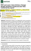 Cover page: Diet and Lp(a): Does Dietary Change Modify Residual Cardiovascular Risk Conferred by Lp(a)?