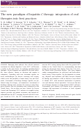 Cover page: The new paradigm of hepatitis C therapy: integration of oral therapies into best practices