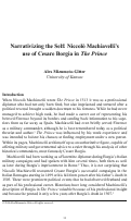 Cover page: Narrativizing the Self: Niccolò Machiavelli’s use of Cesare Borgia in The Prince