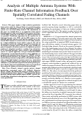 Cover page: Analysis of multiple antenna systems with finite-rate channel information feedback over spatially correlated fading channels