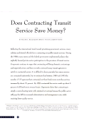 Cover page: Does Contracting Transit Service Save Money?