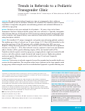 Cover page: Trends in Referrals to a Pediatric Transgender Clinic