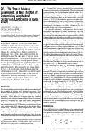 Cover page: SF6−3He Tracer Release Experiment: A New Method of Determining Longitudinal Dispersion Coefficients in Large Rivers