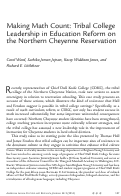 Cover page: Making Math Count: Tribal College Leadership in Education Reform on the Northern Cheyenne Reservation