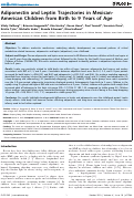 Cover page: Adiponectin and Leptin Trajectories in Mexican-American Children from Birth to 9 Years of Age