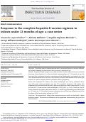 Cover page: Response to the complete hepatitis B vaccine regimen in infants under 12 months of age: a case series.