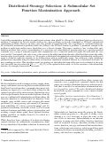 Cover page: Distributed strategy selection: A submodular set function maximization approach