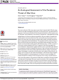 Cover page: An Ecological Assessment of the Pandemic Threat of Zika Virus