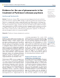 Cover page: Evidence for the use of pimavanserin in the treatment of Parkinson’s disease psychosis