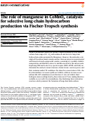 Cover page: The role of manganese in CoMnOx catalysts for selective long-chain hydrocarbon production via Fischer-Tropsch synthesis.